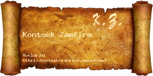 Kontsek Zamfira névjegykártya